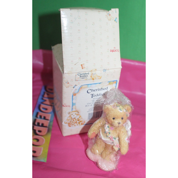 Enesco Cherished Teddies Be Mine Girl Bear With Bow And Arrow Figurine 1994 - Picture 2 of 4